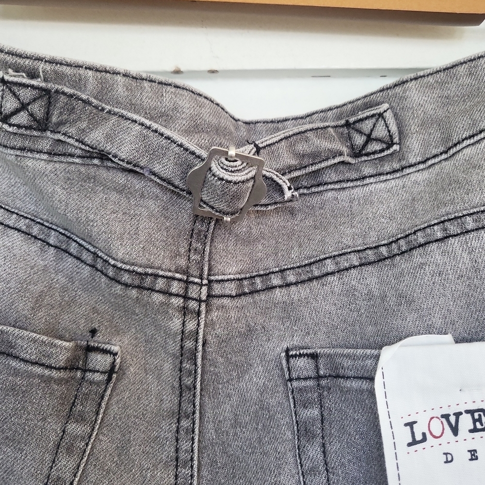 NWT Love Cult Gray High Rise Wide Leg Jeans Sz 15 Juniors / 34" Waist - Picture 5 of 8